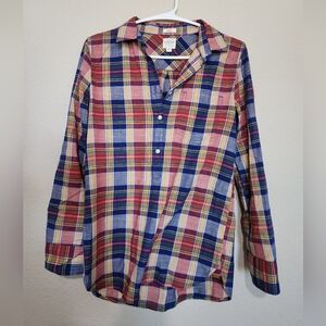 J.Crew Plaid Boy Fit Cotton Top Size XXS